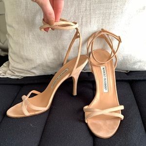 Manolo Blahnik Pink Strappy Sandals